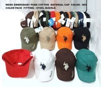 Mens Embrodary Pure Cotton  Material Cap  Color - Mix Color Pack  Fitting - Steel Buckle - Free, 6