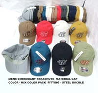 Mens Embrodary Parashute  Material Cap  Color - Mix Color Pack  Fitting - Steel Buckle - Free, 6