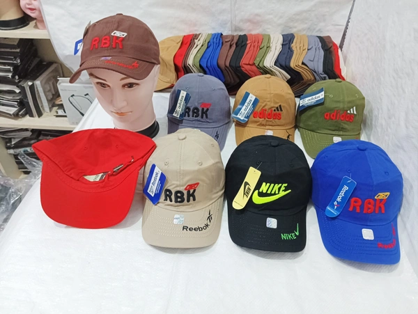 Mens Embrodary Pure Cotton  Material Cap  Color -Mix Colour  Pack  Fitting - Steel Buckle - Free, 6