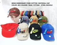 Mens Embrodary Pure Cotton  Material Cap  Color -Mix Colour  Pack  Fitting - Steel Buckle - Free, 6