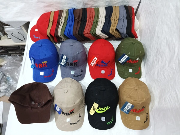 Mens Embrodary Pure Cotton  Material Cap  Color -Mix Colour  Pack  Fitting - Steel Buckle - Free, 6