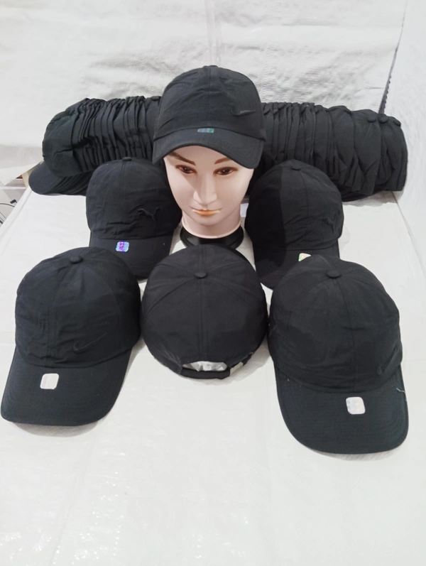 Mens Embrodary Parashute  Material Cap  Color - Black Color Pack  Fitting - Steel Buckle - Free, 6
