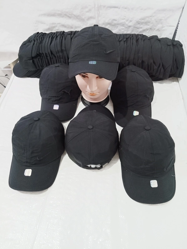 Mens Embrodary Parashute  Material Cap  Color - Black Color Pack  Fitting - Steel Buckle - Free, 6