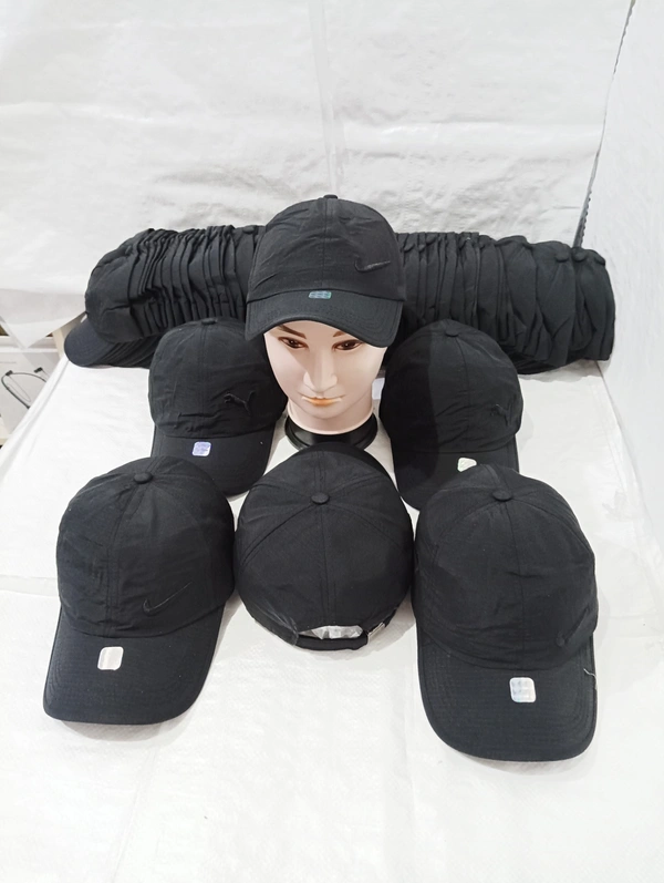 Mens Embrodary Parashute  Material Cap  Color - Black Color Pack  Fitting - Steel Buckle - Free, 6