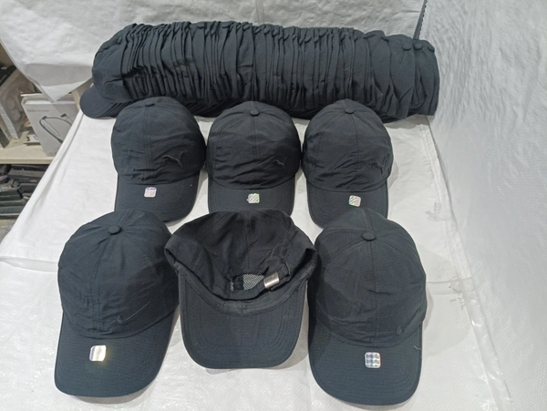 Mens Embrodary Parashute  Material Cap  Color - Black Color Pack  Fitting - Steel Buckle - Free, 6
