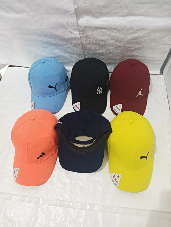 Mens Embrodary Indian Flaxi Fit Material Cap  Color - Mix Color Pack  Fitting - Steel Buckle - Free, 6