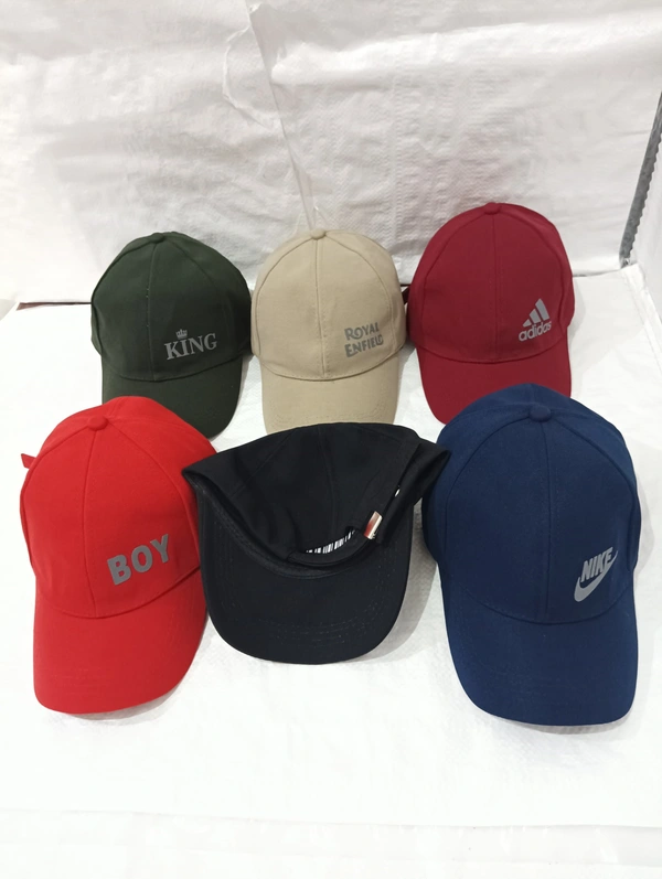 Mens  Indian Flaxi Fit Rubber Print Cap  Color - Mix Color Pack  Fitting - Steel Buckle - Free, 6