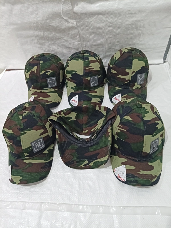 Mens  Camoflauge Flaxifit Rubber Print  Logo Cap Fitting  - Steel Buckle - Free, 6