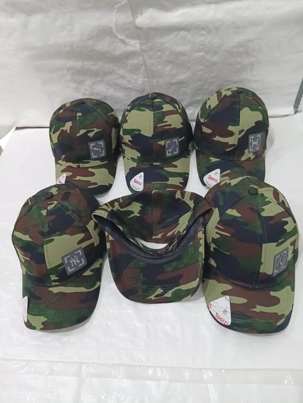 Mens  Camoflauge Flaxifit Rubber Print  Logo Cap Fitting  - Steel Buckle - Free, 6