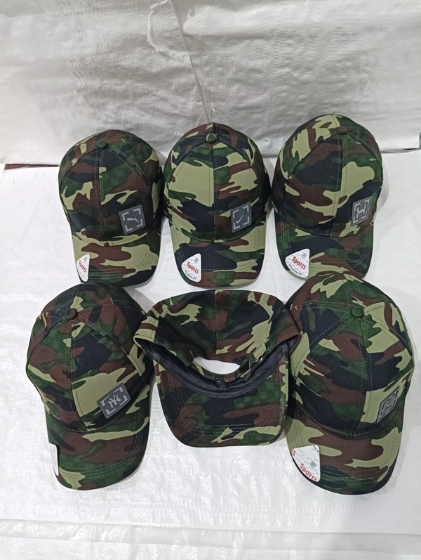 Mens  Camoflauge Flaxifit Rubber Print  Logo Cap Fitting  - Steel Buckle - Free, 6