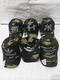 Mens  Camoflauge Flaxifit Rubber Print  Logo  Cap Fitting  - Steel Buckle - Free, 6