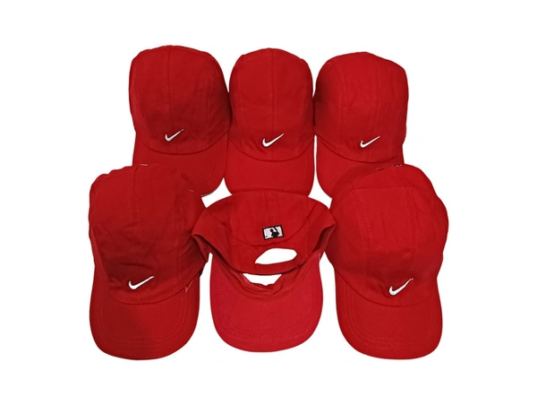 Mens Cotton Embrodary Logo Cap Color - Red Color Cap Fitting Velcro - Free, 6