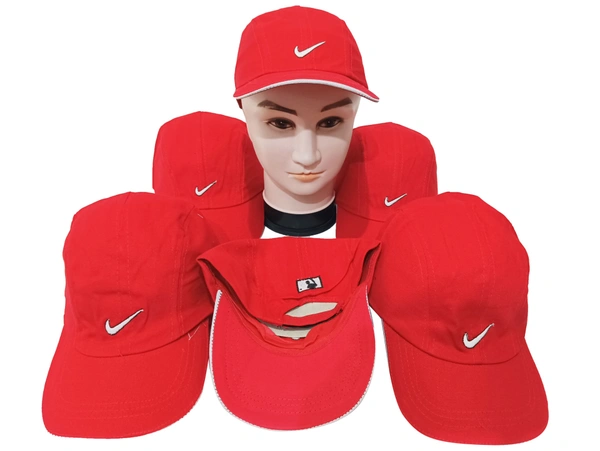 Mens Cotton Embrodary Logo Cap Color - Red Color Cap Fitting Velcro - Free, 6