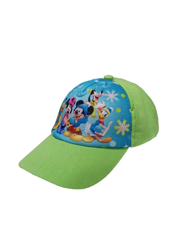 Kids  Cotton  Cartoon Printed Cap Color  Mix Color Cap Fitting  Velcro - Free, 6