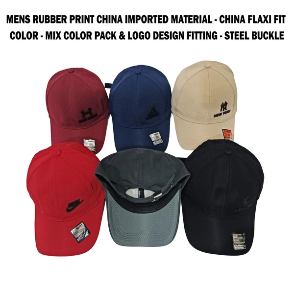 Mens Rubber Print China Imported Material - China Flaxi Fit  Color - Mix Color Pack & Logo Design Fitting - Steel Buckle - Free, 6