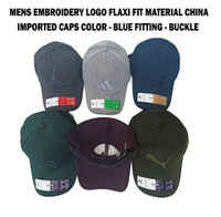 Mens Embrodary China Imported Flaxi Fit Material Cap  Color - Mix Color Pack  Fitting - Steel Buckle - Free, 6