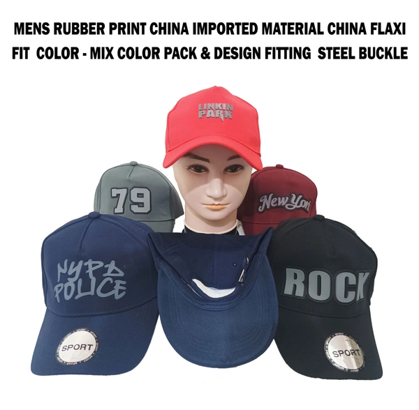 Mens Rubber Print China Imported Material - China Flaxi Fit  Color - Mix Color Pack & Design Fitting - Steel Buckle - Free, 6