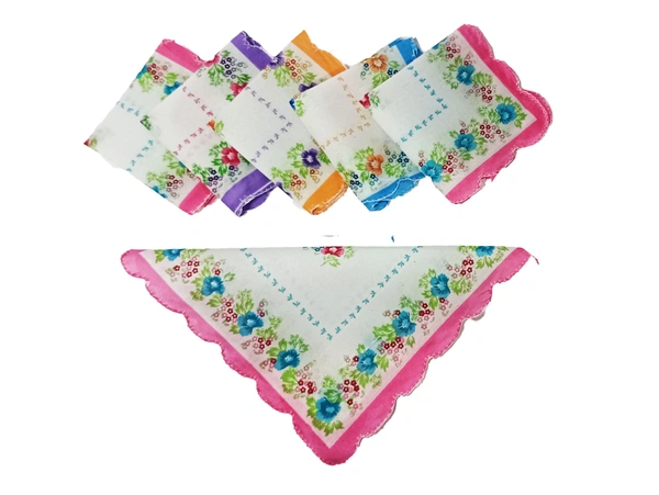 Cotton Multi Color Multi Printed Hankies Set Of 12 - 12