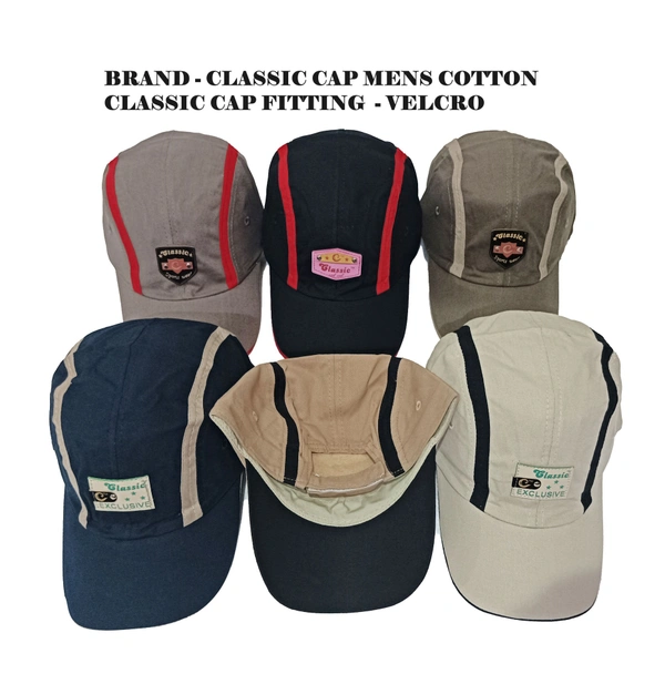 Brand - Classic Cap Mens Cotton Classic Cap Fitting  - Velcro - Free, 6