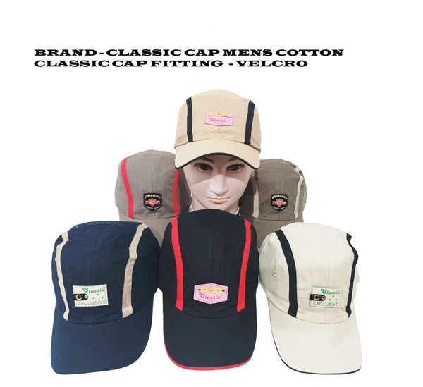 Brand - Classic Cap Mens Cotton Classic Cap Fitting  - Velcro - Free, 6