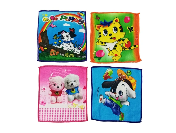 BIJKART  KIDS COTTON MULTI COLOR   MULTI CARTOON PRINT  HANKIES  - 10/10, 12