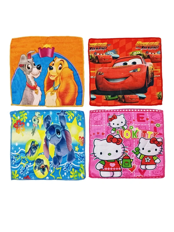 BIJKART  KIDS COTTON MULTI COLOR   MULTI CARTOON PRINT  HANKIES  - 10/10, 12