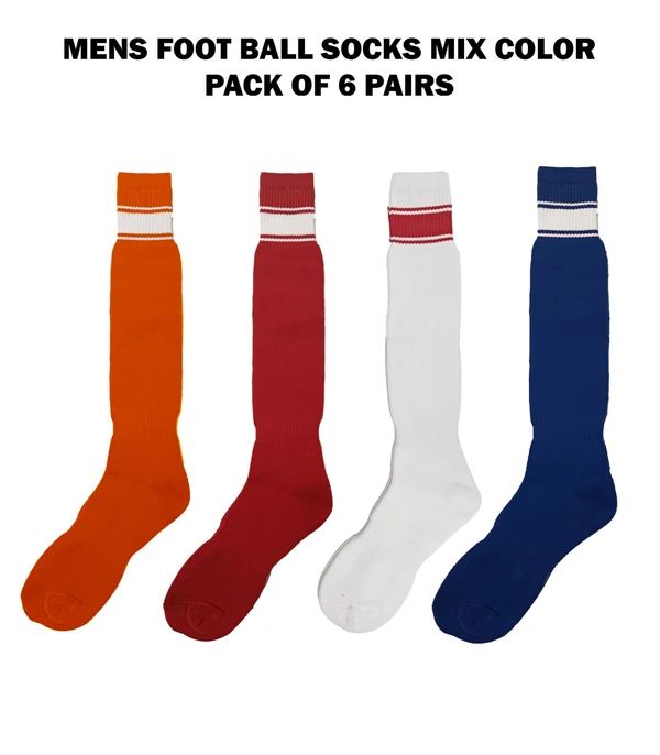 Mens Football Socks Mix Color Pack Of 6 Pairs - Free, 6