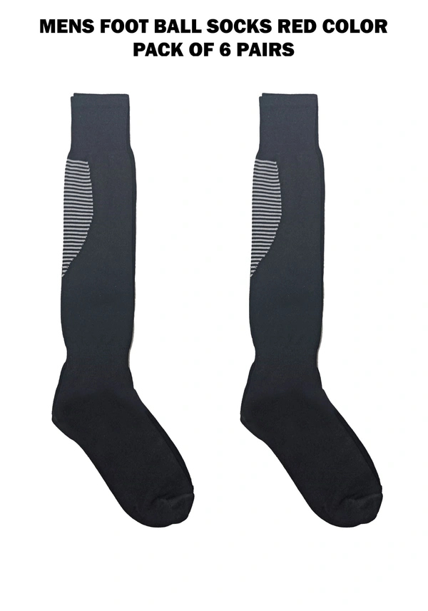 Mens Football Socks Black Color Pack Of 6 Pairs - Free, 6