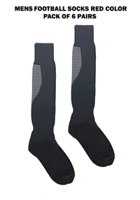 Mens Football Socks Black Color Pack Of 6 Pairs - Free, 6