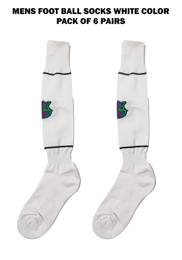 Mens Football Socks White Color Pack Of 6 Pairs - Free, 6