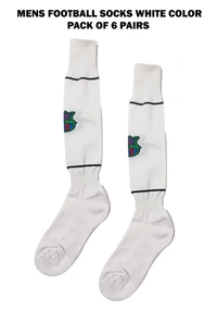 Mens Football Socks White Color Pack Of 6 Pairs - Free, 6