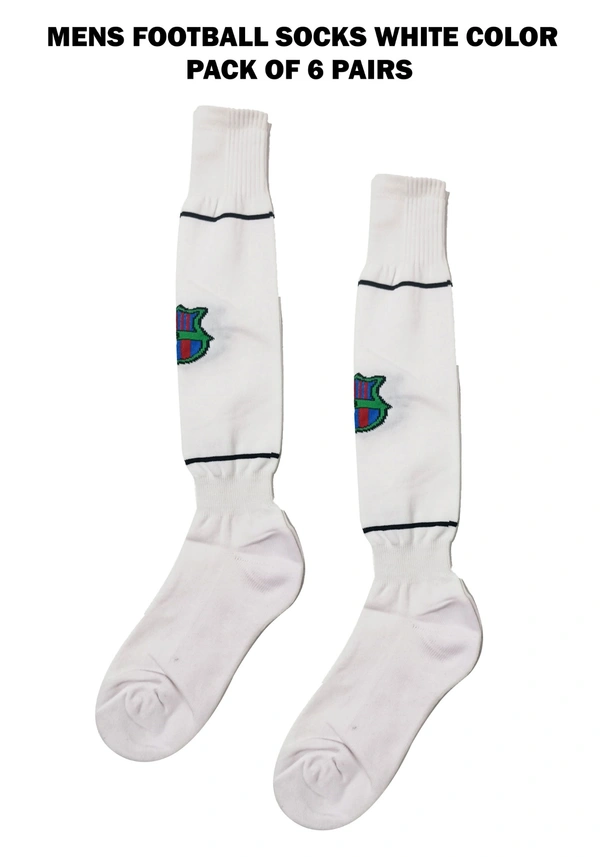 Mens Football Socks White Color Pack Of 6 Pairs - Free, 6