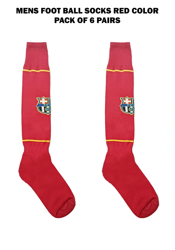 Mens Football Socks Red Color Pack Of 6 Pairs - Free, 6