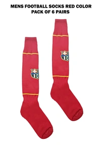Mens Football Socks Red Color Pack Of 6 Pairs - Free, 6