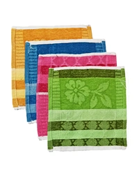 BIJKART 10 in x10 in Hand Towels 12 Pieces with Assorted Colors - 10/10, 12