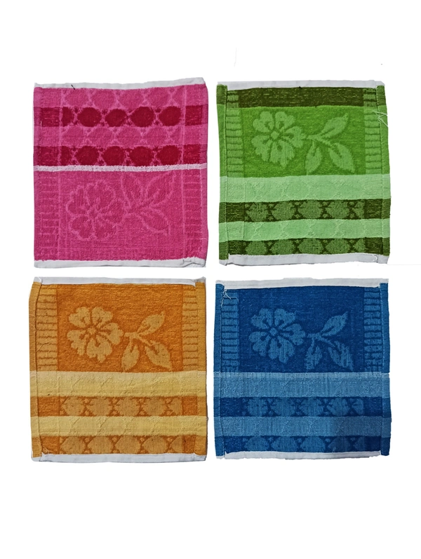 BIJKART 10 in x10 in Hand Towels 12 Pieces with Assorted Colors - 10/10, 12