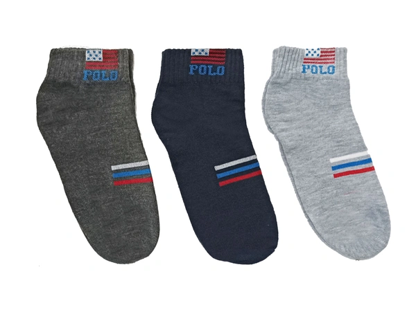 Men  Mix Branded Anklet  Socks, Mix Color Pack (Pack  Of 12 Pairs) - Free, 12