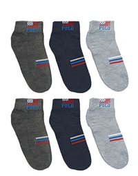 Men  Mix Branded Anklet  Socks, Mix Color Pack (Pack  Of 12 Pairs) - Free, 12