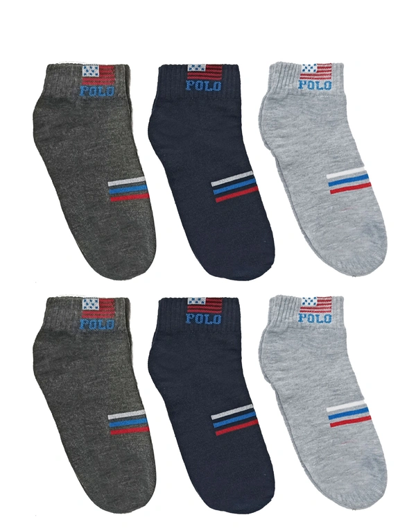 Men  Mix Branded Anklet  Socks, Mix Color Pack (Pack  Of 12 Pairs) - Free, 12