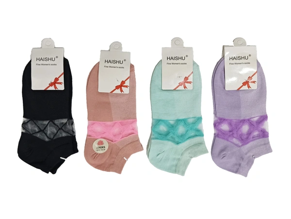 Women Anklet Socks, Mix Color Pack (Pack  Of 10Pairs) - Free, 10
