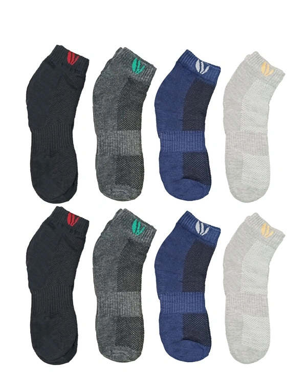 Men Anklet Socks, Mix Color Pack (Pack  Of 12 Pairs) - Free, 12