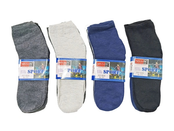 Men Plain  Socks, Mix Color Pack (Pack  Of 12 Pairs) - Free, 12