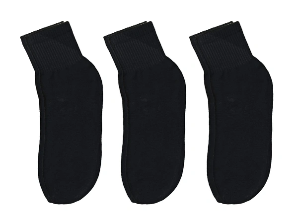 Men Plain  Socks, Black Color Pack (Pack  Of 12 Pairs) - Free, 12