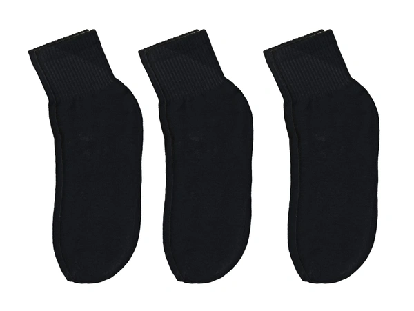 Men Plain  Socks, Black Color Pack (Pack  Of 12 Pairs) - Free, 12