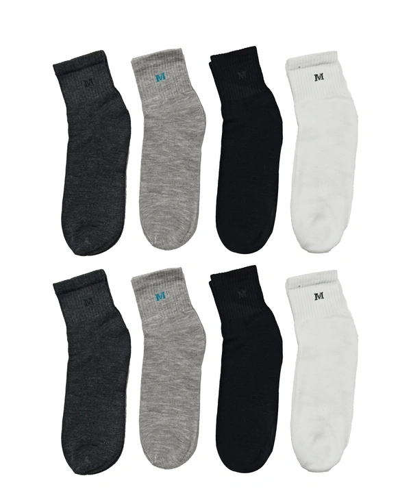 Men  Plain  Socks, Mix Color Pack (Pack  Of 12 Pairs) - Free, 12