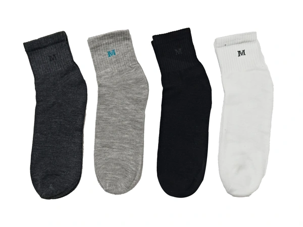 Men  Plain  Socks, Mix Color Pack (Pack  Of 12 Pairs) - Free, 12
