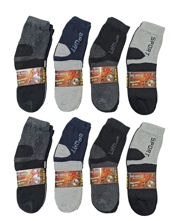 Men Socks, Mix Color Pack (Pack  Of 12 Pairs) - Free, 12