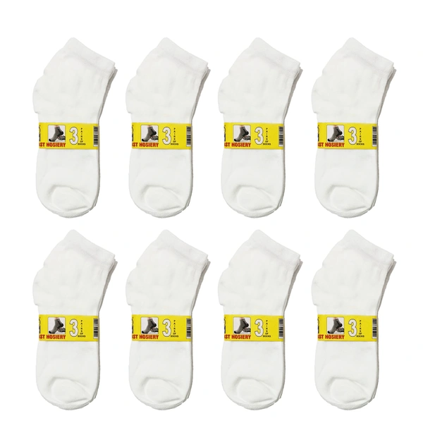 Boys  Socks, White Color Pack (Pack  Of 12 Pairs) - Free, 12