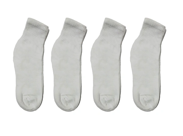 Mens White Color Socks  Pack (Pack  Of 12 Pairs) - Free, 12