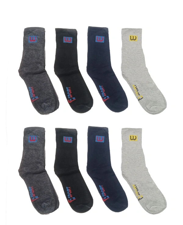 Mens Long  Socks, Mix Color Pack (Pack  Of 12 Pairs) - Free, 12